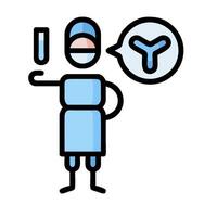A person in a blue suit holding a sign with a y vector