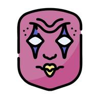 A pink face with a clown nose and a smile vector