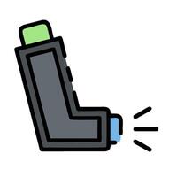 An asthma inhaler with a light coming out of it vector