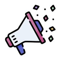 A megaphone with confetti coming out of it vector
