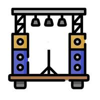 A stage with speakers and lights vector