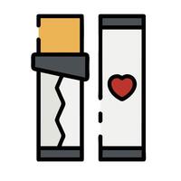 A broken lighter and a heart icon vector
