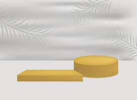3d golden platform background vector