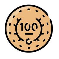 A 100c coin icon on a white background vector