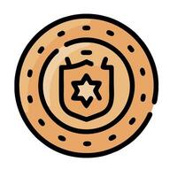 A badge with a star on it vector