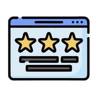 A five star rating icon on a computer screen vector