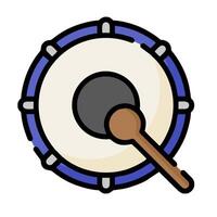 A drum with a stick on it vector