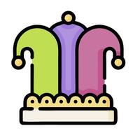 A colorful jester hat on a white background vector