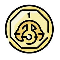 A coin with a face on it vector