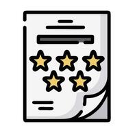 A five star rating icon on a piece of paper vector