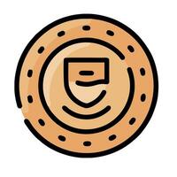 A coin with a face on it vector