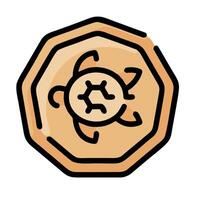 A coin with a turtle on it vector