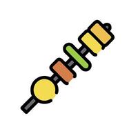 A skewer with a variety of different colored pieces vector