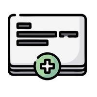 A medical document with a cross on it vector
