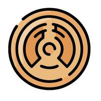 A circular icon with a circle on it vector