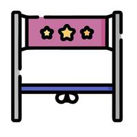 A pink and blue bar with three stars on it vector