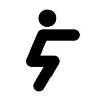 Silhouette of person doing squat. vector
