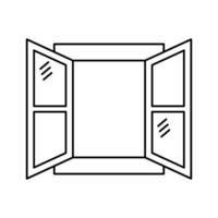 Open glass window with sunlight streaming. vector