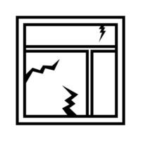 Shattered window glass icon. vector