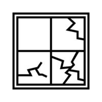 Broken window glass. Shattered window glass. vector