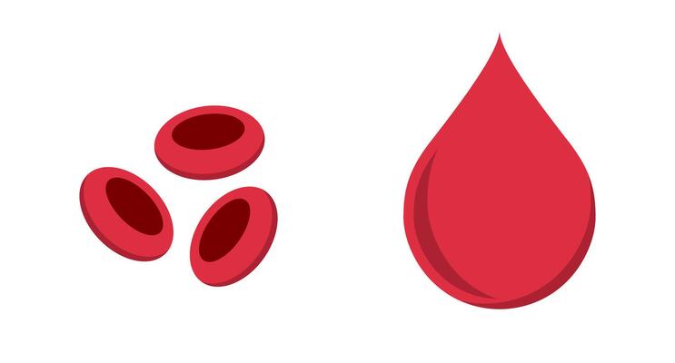 Red blood cells and blood droplet.