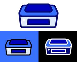 A dynamic visual of a printer producing documents, ideal for emphasizing fast, high quality printing for business or personal use vector