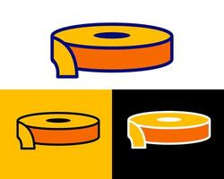 detailed illustration focusing on the texture and adhesion of masking tape, great for visuals emphasizing precision in surface protection vector