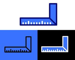L shap ruler measurement illustration highlights fine detail, ideal for technical drawings, architecture, and educational content vector