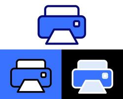 illustration of a printer, highlighting its compact form and essential role in digital printing and document management vector
