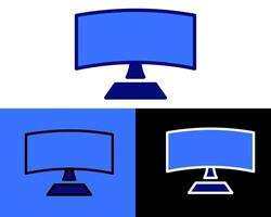 sleek illustration of a curved monitor, emphasizing its immersive viewing experience, perfect for content focused on gaming or multimedia setups vector