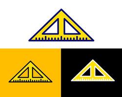 Triangle ruler illustration with precise measurements, perfect for use in teaching, drafting, or design work vector