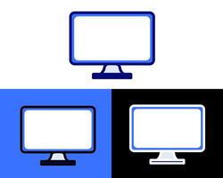illustration of a monitor in a designer's workspace, showcasing its importance for digital art, editing, or graphic design vector