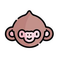 A cartoon monkey head with a smile on its face vector
