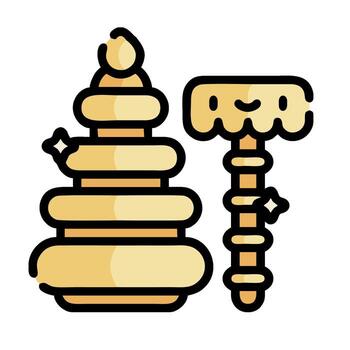 A stack of wooden blocks with a smiley face vector