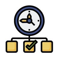A clock and check boxes on a white background vector