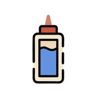 A bottle of liquid with a red cap on it vector