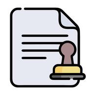 A document with a stamp on it and a stamp vector