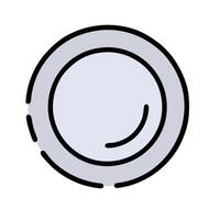 A black and white illustration of a plate vector