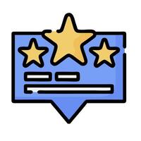A star rating icon with three stars vector