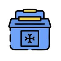 A blue box with a snowflake on it vector