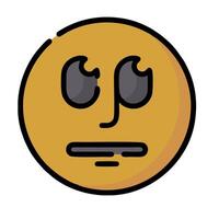 A cartoon face with a sad expression vector