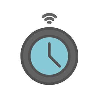 A clock with wifi icon on a white background vector