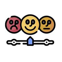 A smiley face with three different emotions vector