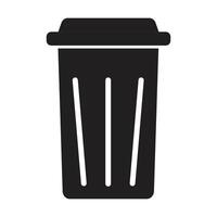 Trash bin icon on white background vector