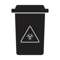 biohazard bin icon on white background vector