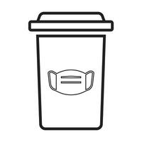 medical waste bin, bin for disinfection or utilization of face mask vector