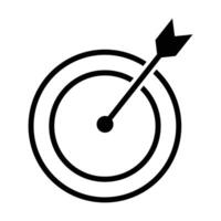 Target with arrow icon. Hitting aim icon on white background vector