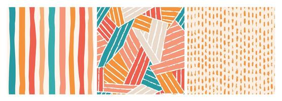 abstract seamless patterns, backgrounds, wallpaper with stripes, brush strokes. EPS 10 vector