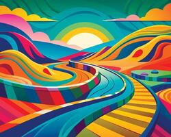 Graffiti pop art background on the wall abstract colorfull pattern vector