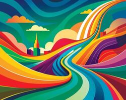 Graffiti pop art background on the wall abstract colorfull pattern vector